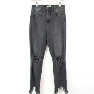 L'agence Highline High Waist Fray Hem Skinny Jeans in Nighttime Destruct Size 25